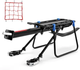 Bike Rear Rack Bike Cargo Rack with Fender Full Quick Release Bicycle Cargo Rack Bicycle Rear Racks Adjustable Bicycle Carrier Cargo Mountain Road 115 lbs Capacity Universal