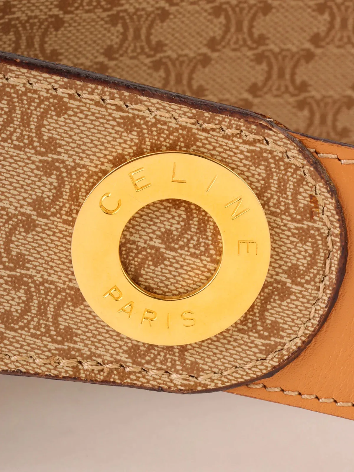CELINE Macadam Pattern Waict Bag Beige