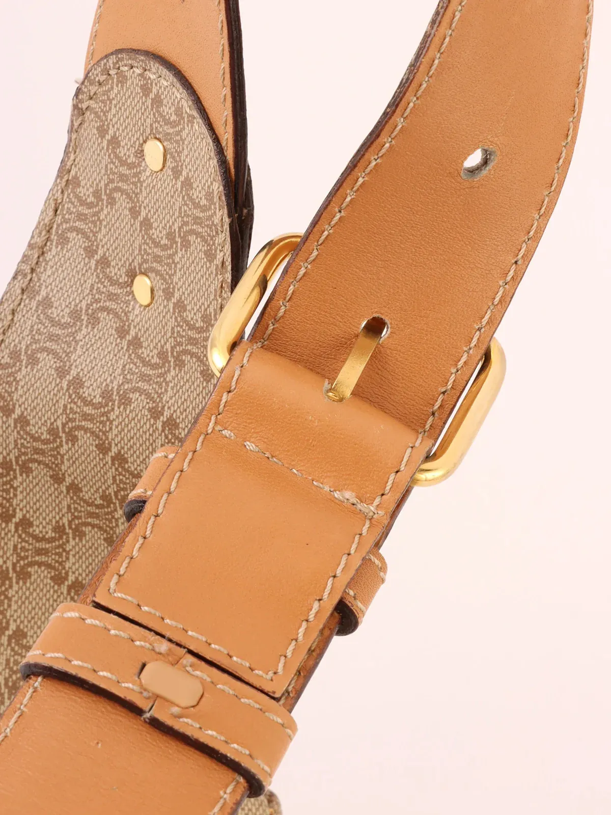 CELINE Macadam Pattern Waict Bag Beige