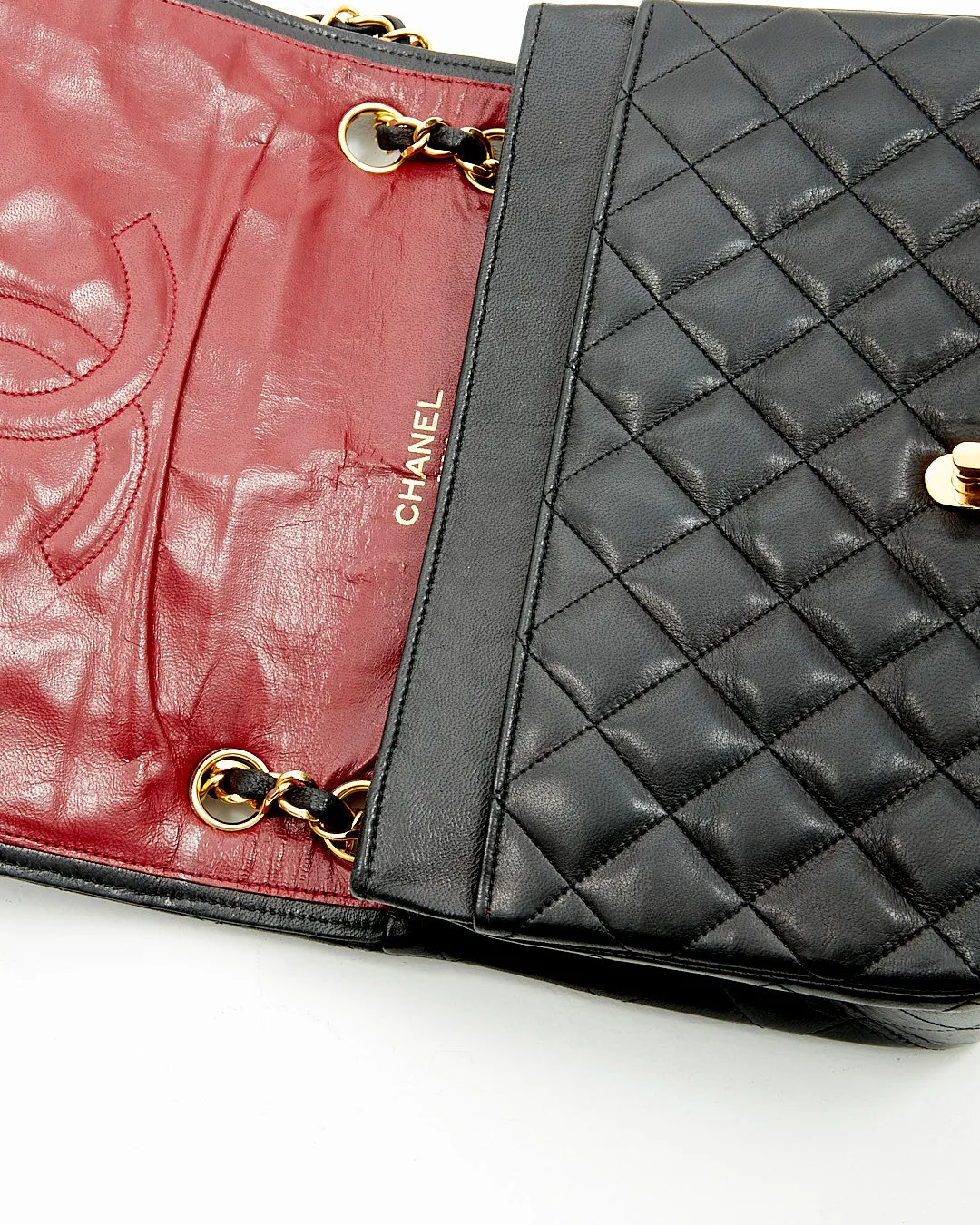 Chanel Black Lambskin Vintage Leather Single Flap Bag