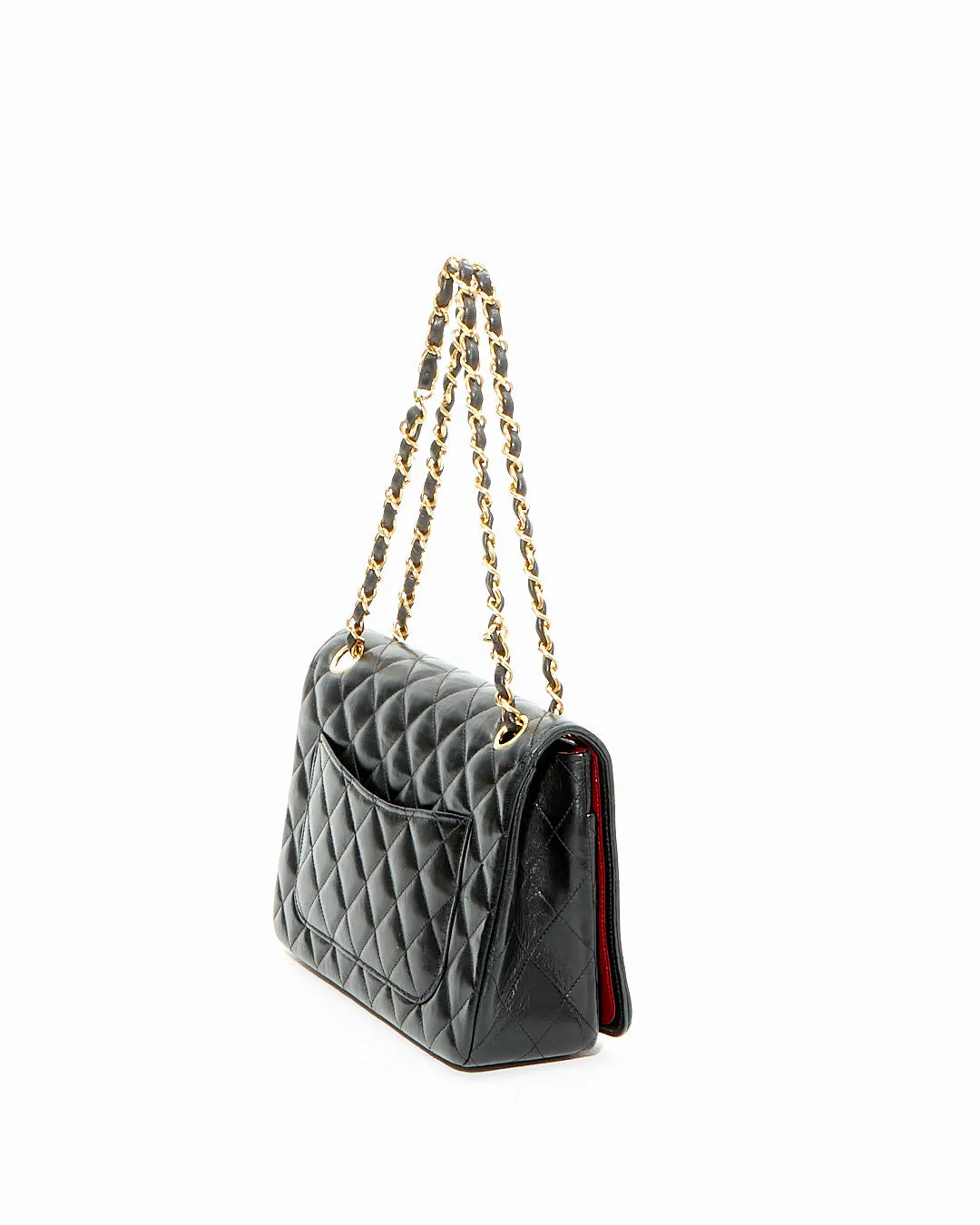 Chanel Black Lambskin Vintage Leather Single Flap Bag