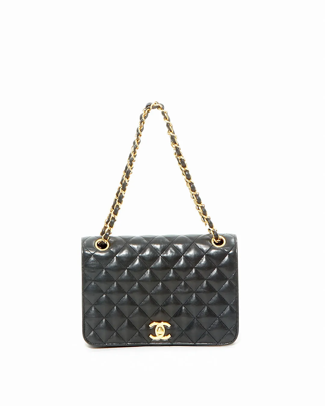 Chanel Black Lambskin Vintage Leather Single Flap Bag