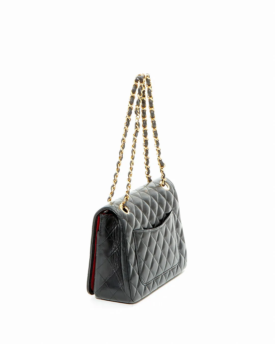Chanel Black Lambskin Vintage Leather Single Flap Bag