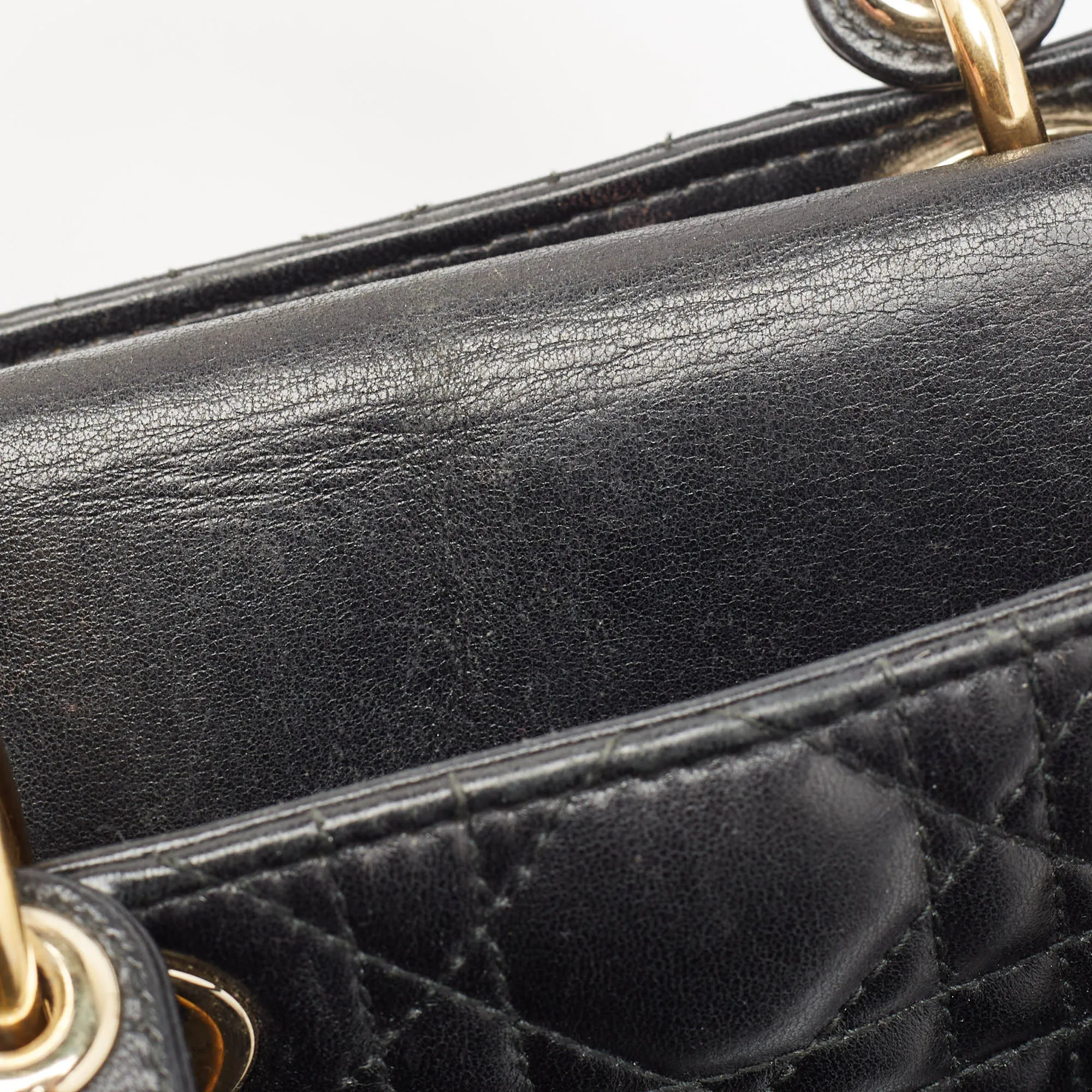 DIOR Black Cannage Leather Small Lady  My ABC Tote
