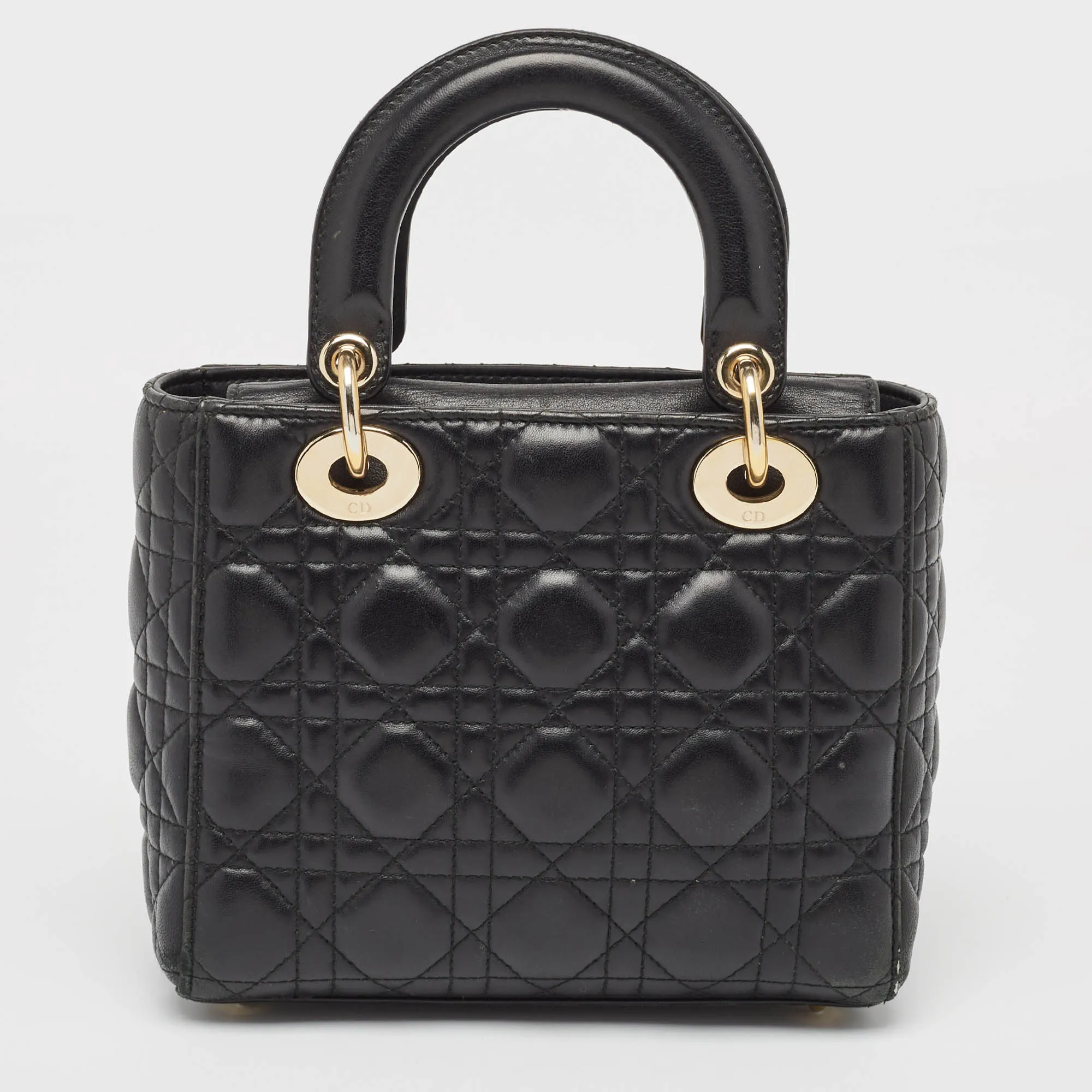 DIOR Black Cannage Leather Small Lady  My ABC Tote