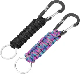 EOTW Paracord Keychain Carabiner Key Chain Lanyard Braided with Aluminum Clip D Ring for Water Bottle Backpack Men Women Camping Hiking Outdoor Gear