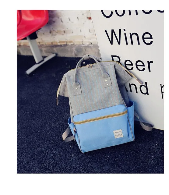 Fashion Striped Double Color Backpack