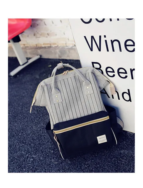 Fashion Striped Double Color Backpack