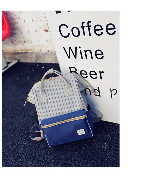 Fashion Striped Double Color Backpack