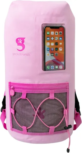 geckobrands Hydroner 20L Waterproof Dry Bag Backpack  Lightweight Roll-Top Bag with Clear Phone Pouch for Outdoor Activities