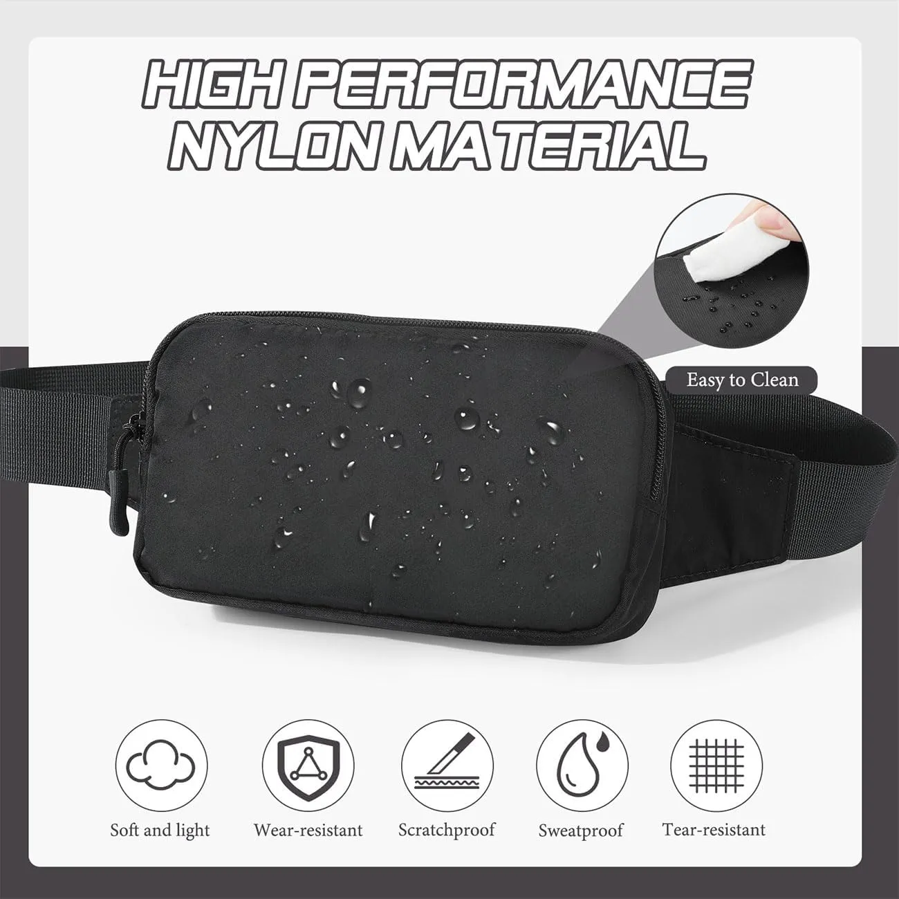 MoKo Fanny Packs for Women Men, Fashion Running Waist Packs, Crossbody Mini Bag Fanny Pack Belt Bag with Adjustable Strap for Running Outdoors Workout Travel Hiking Cycling