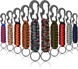 MTLEE 10 Pcs Paracord Survival Keychain Military Lanyard Keychain Tactical Rope Bottle Opener 15 cm/ 5.91inch