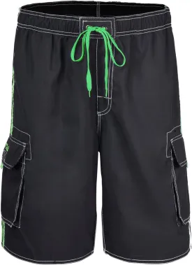 Nonwe Men's Beachwear Board Shorts Quick Dry with Mesh Lining Swim Trunks