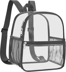 Oraben Clear Backpack for Stadium Events Clear Stadium Backpack 12x6x12 Bag (Nylon Shoulder Straps, Charcoal Gray)
