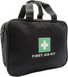 Red First Aid Bag Empty Travel Rescue Pouch Medical Bags First Responder Storage Compact Survival Medicine Emergency Bag for Car Home Office Kitchen Sporting Outdoor (Black II LB)