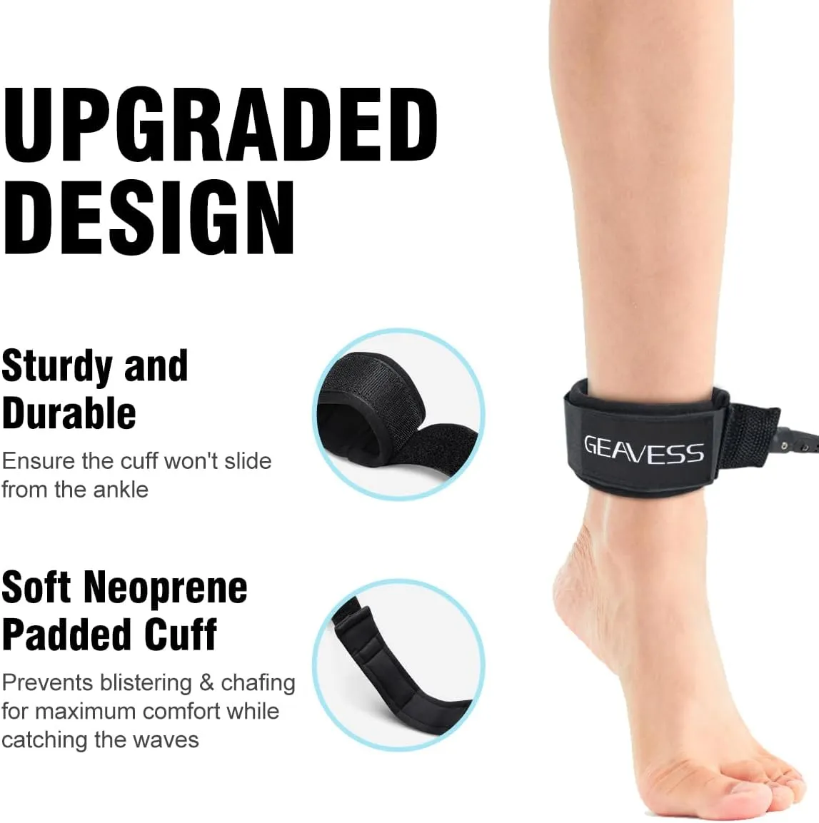 SUP Leash 11 Foot Coiled Stand Up Paddle Board Surfboard Leash Stay on Board Ankle Strap with Waterproof Wallet/Phone Case