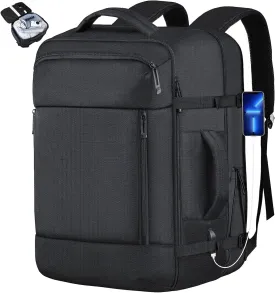 TOTWO Travel Backpack, Extra Large Backpack, Carry On Backpack, 52L Expandable Flight Approved Suitcase Luggage Water Resistant Daypack Weekender Bag Fits 17 Inch Laptop, Travel Gifts for Men, Black