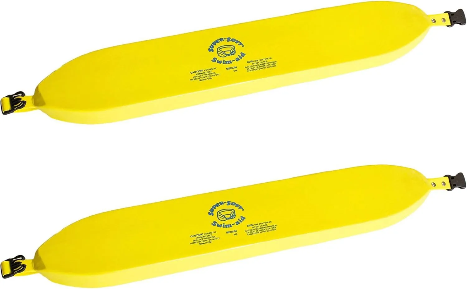 TRC Recreation Super Soft Size Medium Promotional Waist Flotation Swim Belt, Foam Pool Float for Boat and Swimming Accessories, Yellow (2 Pack)