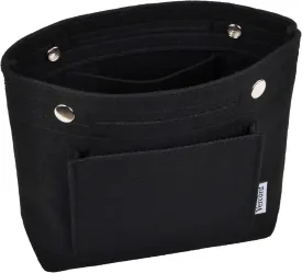 Vercord Mini Slim Small Felt Purse Organizer Insert Inside Handbag Tote Pocketbook for Women Black