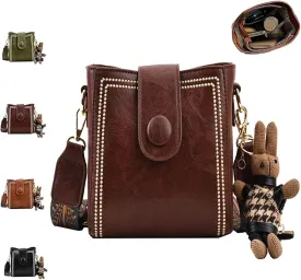 Vintage Fashion Bag with Adjustable Wider Shoulder Strap, Vintage Retro Small Water Bucket Bag for Women