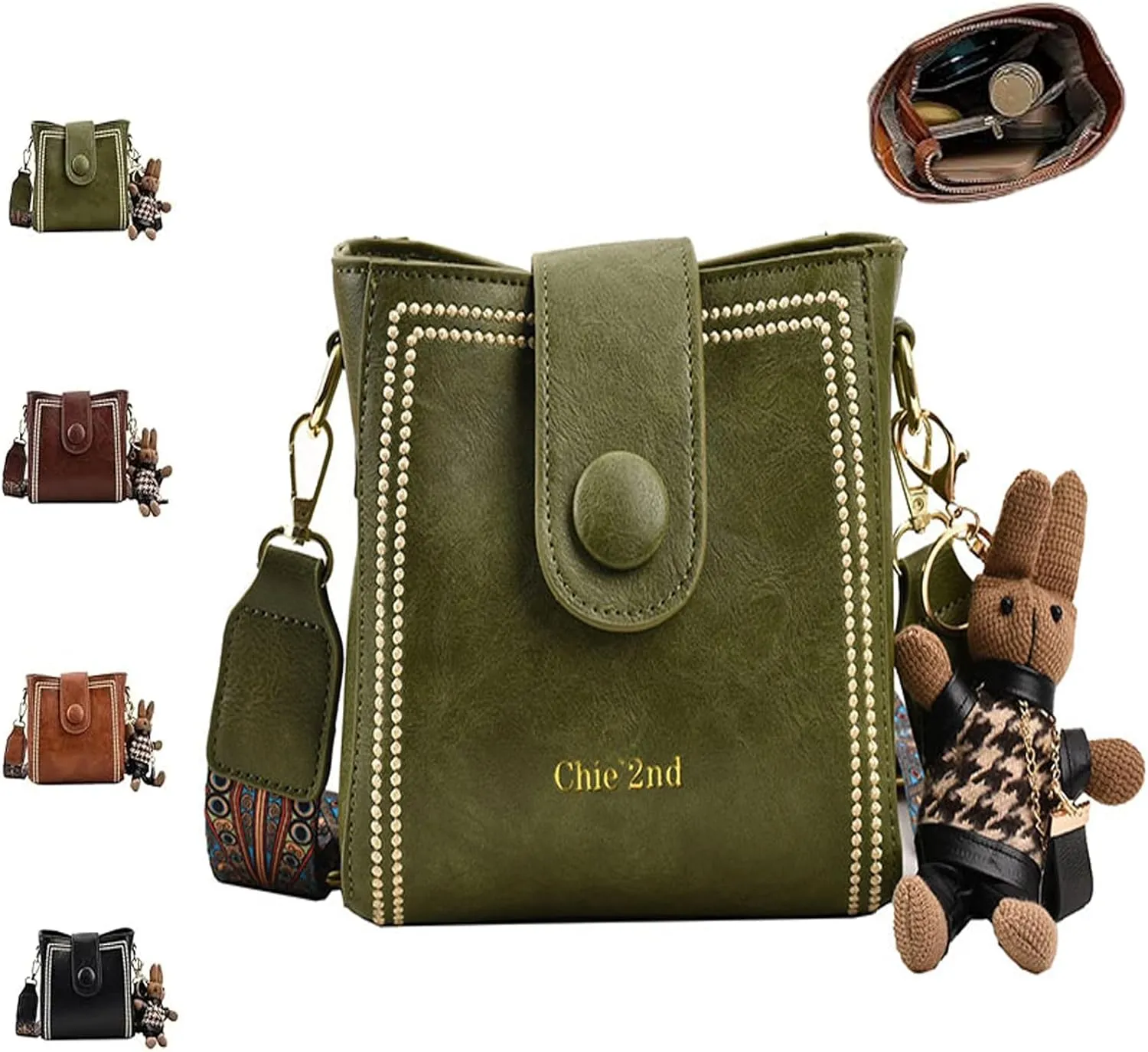 Vintage Fashion Bag with Adjustable Wider Shoulder Strap, Vintage Retro Small Water Bucket Bag for Women