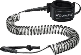 WOOWAVE SUP Leash 11 Foot Coiled Stand Up Paddle Board Surfboard Leash Stay on Board Ankle Strap with Waterproof Wallet/Phone Case